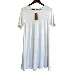 Francesca's Boutique Brand Swing Dress S A-Line Neutral Minimalist USA Made New‎